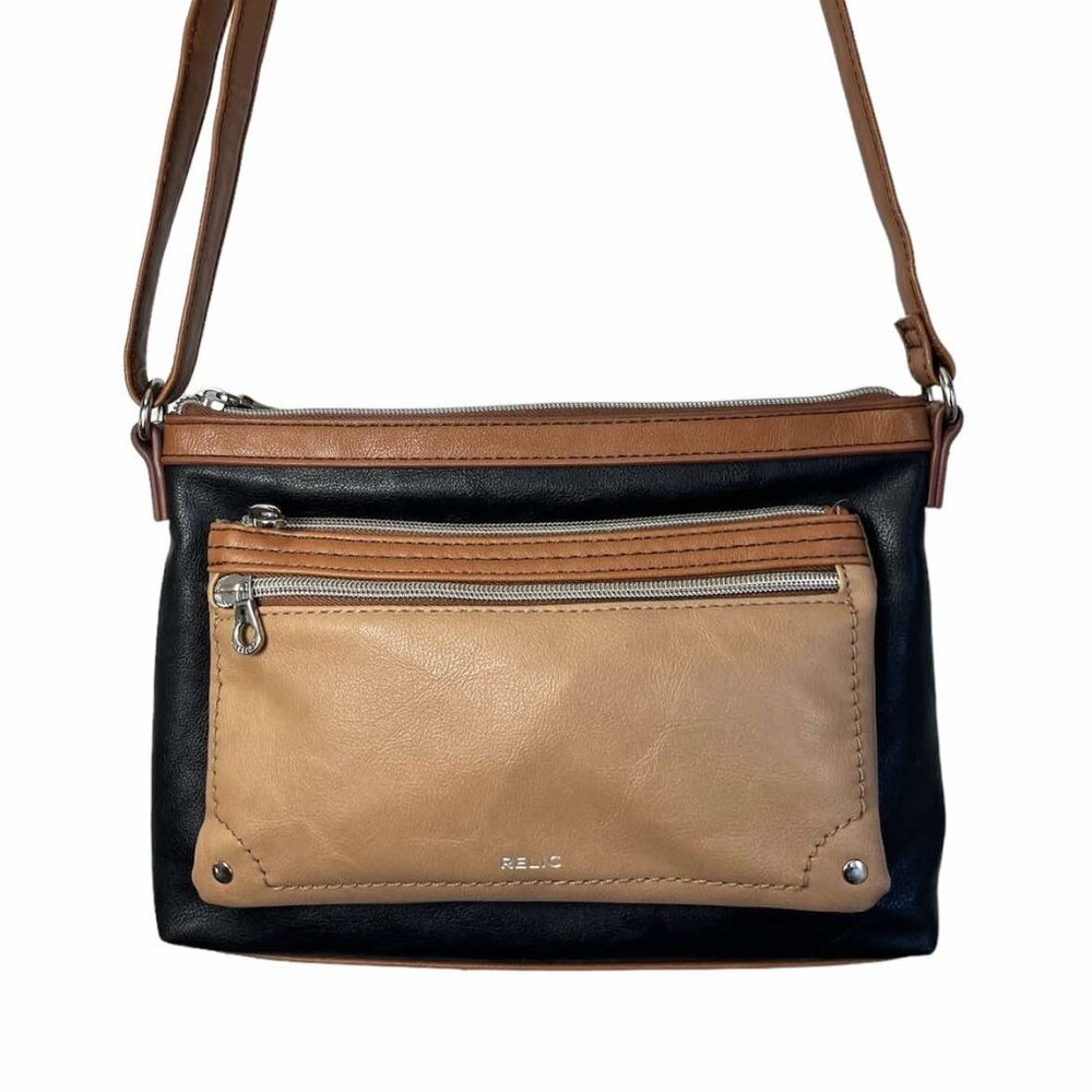 RELIC by FOSSIL Two Tone Brown and Light Brown Color Vegan Leather